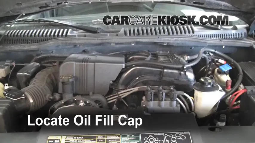 2002 Ford Explorer XLT 4.0L V6 Aceite Agregar aceite